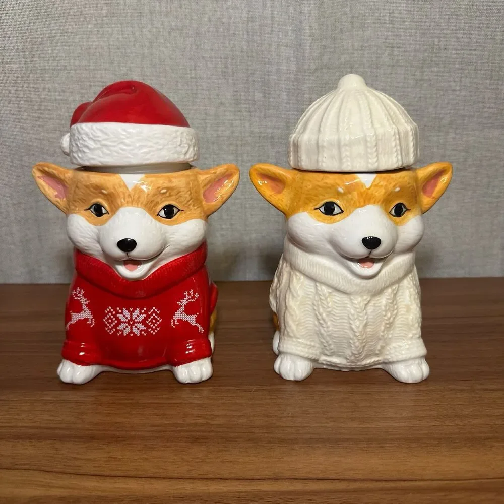 Holiday Sweater Corgi Candle Set